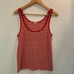 Red and white striped tank top
